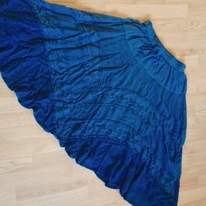 Blue boho maxi skirt with embellishments